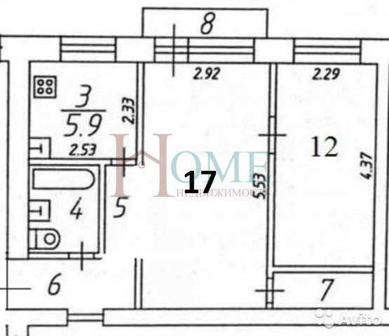 50 м², 2-комнатная квартира 30 000 ₽ в месяц - изображение 1