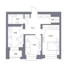 Квартира 53 м², 2-комнатная - изображение 1