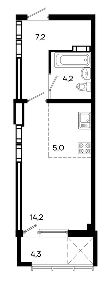 34,9 м², квартира-студия 5 584 000 ₽ - изображение 1