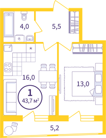 33 м², 1-комнатная квартира 4 000 000 ₽ - изображение 91