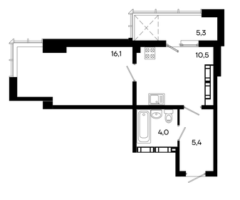 41,7 м², квартира-студия 6 463 500 ₽ - изображение 11