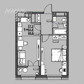 Квартира 46,6 м², 1-комнатная - изображение 1