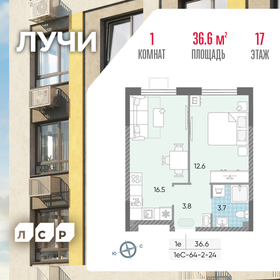 Квартира 36,6 м², 1-комнатная - изображение 1