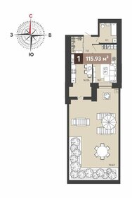 Квартира 115,9 м², 1-комнатная - изображение 1