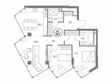 75,3 м², 2-комнатная квартира 84 750 000 ₽ - изображение 63