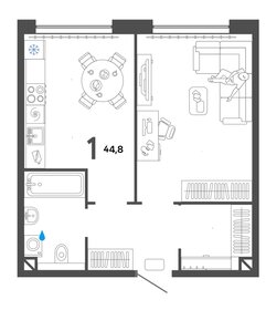 Квартира 44,8 м², 2-комнатная - изображение 1