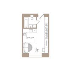 Квартира 24,3 м², студия - изображение 2