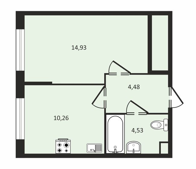 34,2 м², 1-комнатная квартира 5 500 000 ₽ - изображение 1