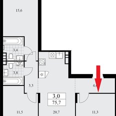 Квартира 75,7 м², 4-комнатная - изображение 4