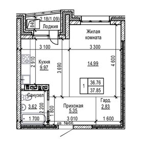 37,8 м², 1-комнатная квартира 5 258 370 ₽ - изображение 31