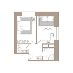 Квартира 46 м², 1-комнатные - изображение 2