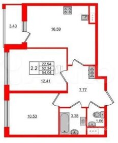 55,3 м², 2-комнатные апартаменты 9 002 698 ₽ - изображение 30