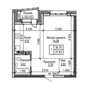 37,9 м², 1-комнатная квартира 529 900 ₽ - изображение 33