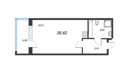 Квартира 27,9 м², студия - изображение 1