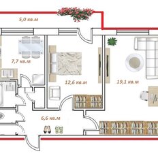 Квартира 50,7 м², 2-комнатная - изображение 3