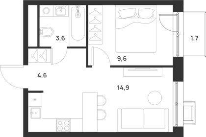 33,7 м², 1-комнатная квартира 11 343 420 ₽ - изображение 16
