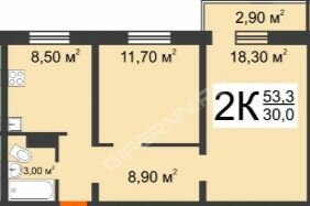 57 м², 3-комнатная квартира 5 900 000 ₽ - изображение 79