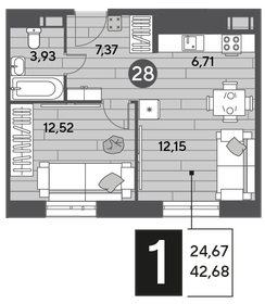 43 м², 1-комнатная квартира 7 350 000 ₽ - изображение 57