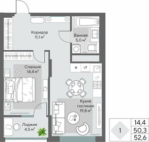 50,6 м², 1-комнатная квартира 13 100 000 ₽ - изображение 107