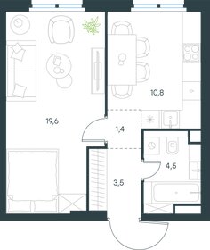 39 м², 1-комнатная квартира 13 000 000 ₽ - изображение 71