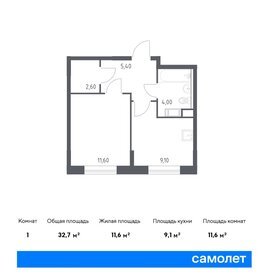 Квартира 32,7 м², 1-комнатная - изображение 1