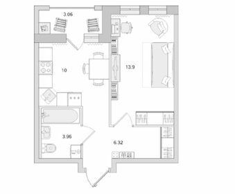 Квартира 34,2 м², 1-комнатная - изображение 1