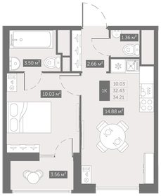 34,2 м², 1-комнатная квартира 5 205 394 ₽ - изображение 15