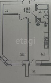 Квартира 43,2 м², 1-комнатная - изображение 1