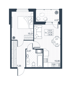 38,5 м², 1-комнатная квартира 5 351 500 ₽ - изображение 32