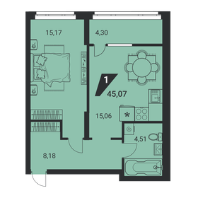 45,6 м², 1-комнатная квартира 6 703 200 ₽ - изображение 61