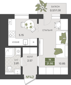 Квартира 22 м², 1-комнатная - изображение 1