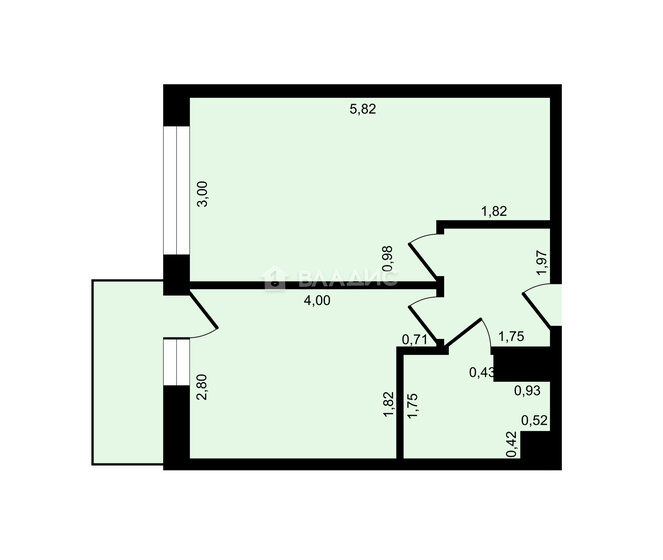 32,7 м², 1-комнатная квартира 11 350 000 ₽ - изображение 1