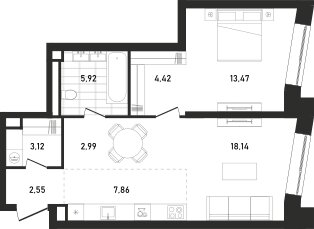 40 м², 1-комнатная квартира 20 000 000 ₽ - изображение 105
