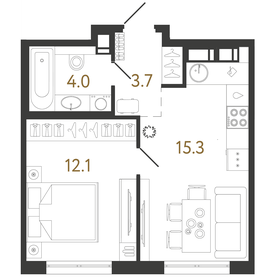 Квартира 35,1 м², 1-комнатная - изображение 1