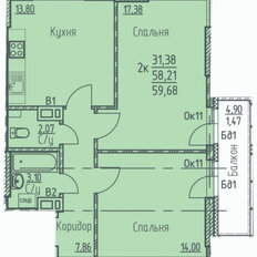 Квартира 63 м², 2-комнатная - изображение 5