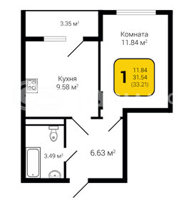 33 м², 1-комнатная квартира 3 000 000 ₽ - изображение 63