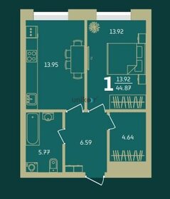 44,9 м², 1-комнатные апартаменты 5 606 250 ₽ - изображение 26