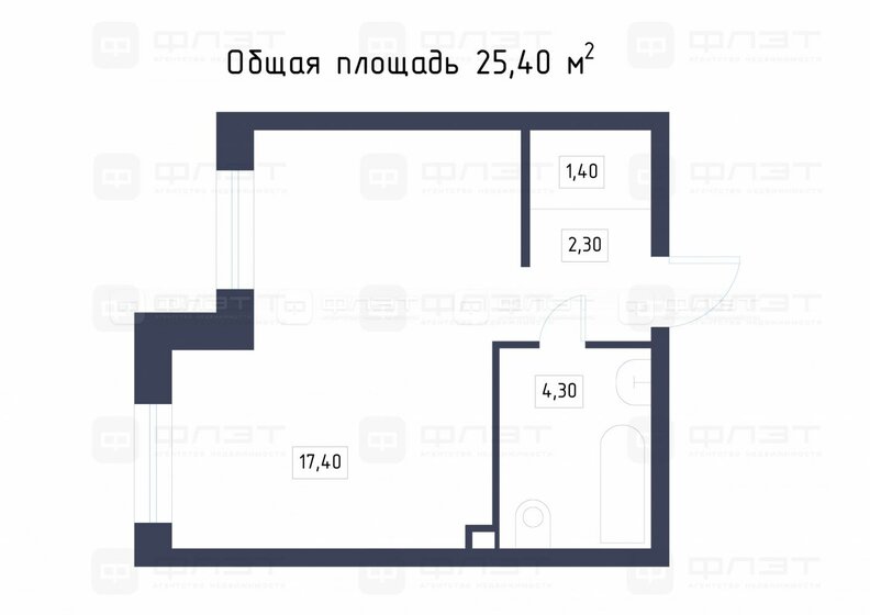 25,1 м², квартира-студия 4 100 000 ₽ - изображение 1