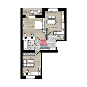 Квартира 66,8 м², 2-комнатная - изображение 1