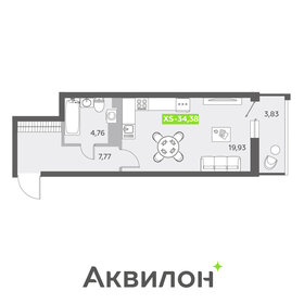 Квартира 34,4 м², студия - изображение 1