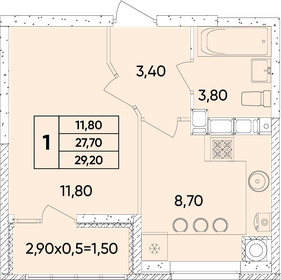 22 м², квартира-студия 2 250 000 ₽ - изображение 120