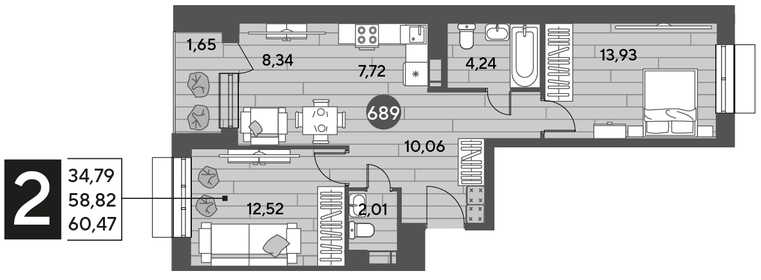 58,4 м², 2-комнатная квартира 9 200 000 ₽ - изображение 94