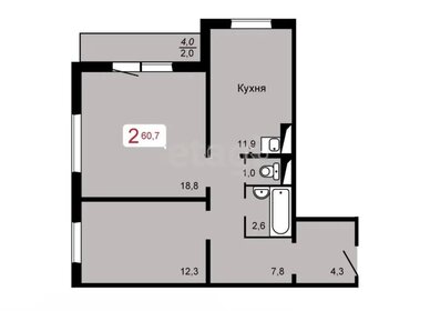Квартира 10379 м², 2-комнатная - изображение 1