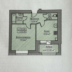 Квартира 43 м², 1-комнатная - изображение 2