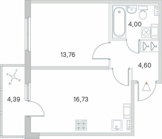 Квартира 40,4 м², 1-комнатная - изображение 1