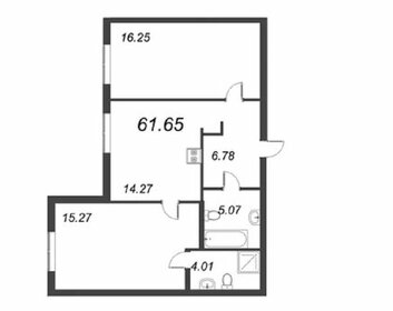 Квартира 61,7 м², 2-комнатная - изображение 1
