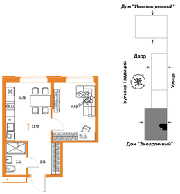 32,8 м², 1-комнатная квартира 3 990 000 ₽ - изображение 74