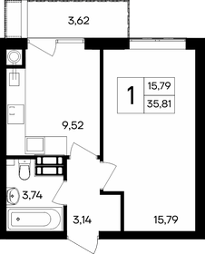 35,8 м², 1-комнатная квартира 4 118 150 ₽ - изображение 16