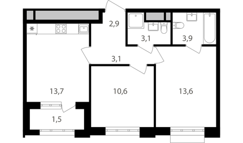 50 м², 2-комнатная квартира 16 800 000 ₽ - изображение 73