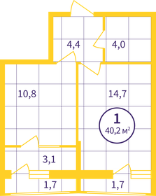 Квартира 37,1 м², 1-комнатная - изображение 2